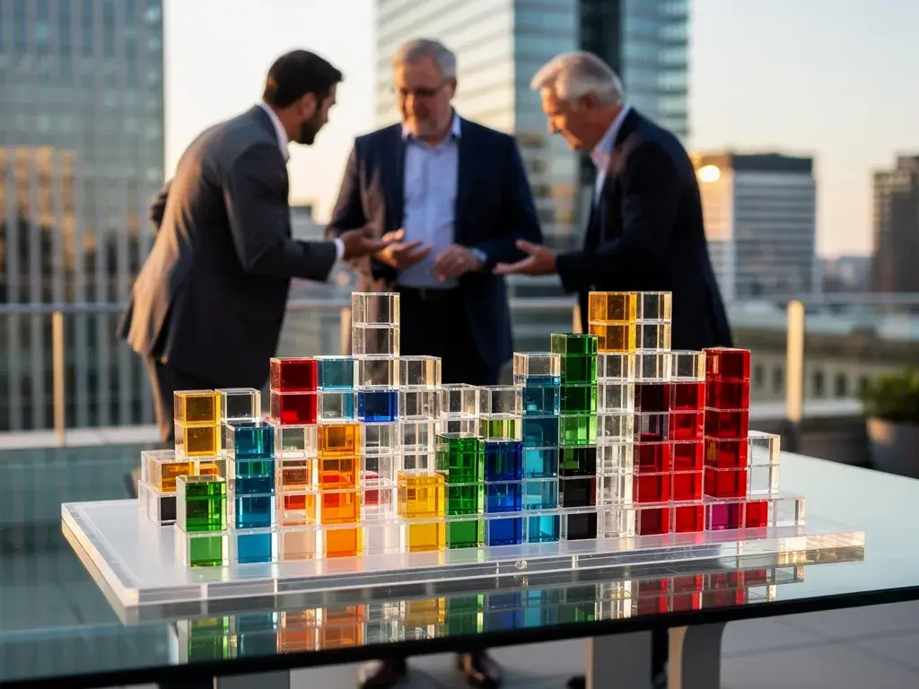 Finance leaders reviewing budget summary charts in a strategy session